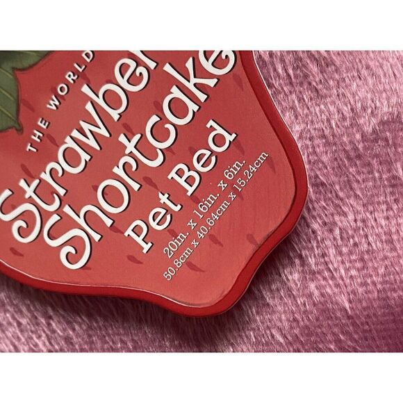 Strawberry Shortcake Small Dog Cat Pet Bed 20 X 16 X 6 Inches Pink Nesting NEW - Picture 6 of 15